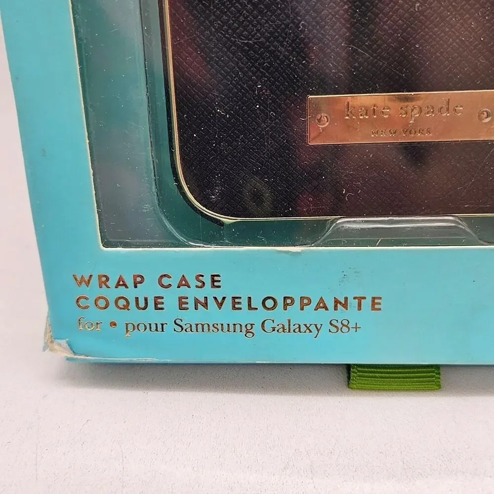 Kate Spade New York Phone Case Samsung Galaxy S8+ Black Wrap Faux Leather